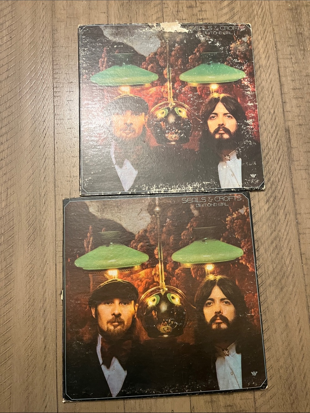 Seals & Crofts Diamond Girl Album Cover Art (Pair) - Brown, Green